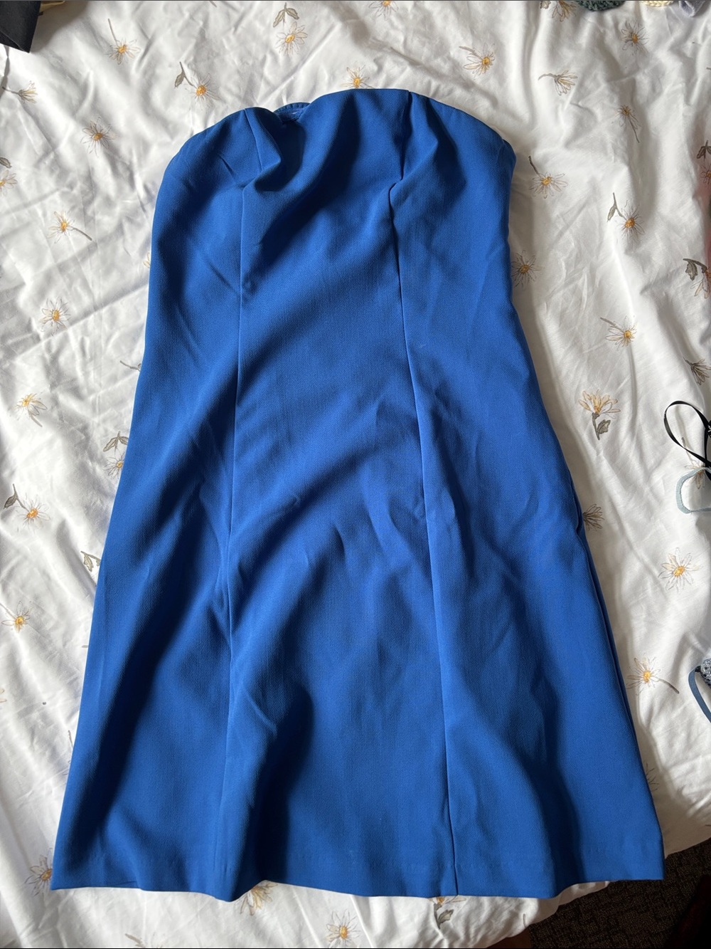 Blue strapless Mini Dress